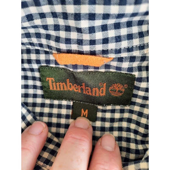 Timberland mens green check button front casual dress shirt with collar size M - Picture 9 of 13
